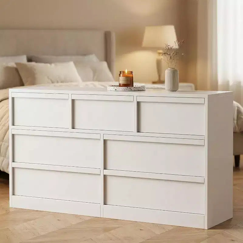 GustoWave 6-Drawer Storage Dresser With Waterproof Top, Natural Oak Finish, For Bedroom Or Entryway