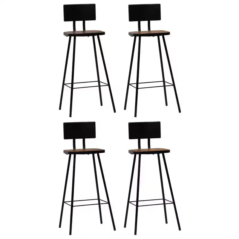 vidaXL Bar Chair Set of 2 Dark Brown, Black
