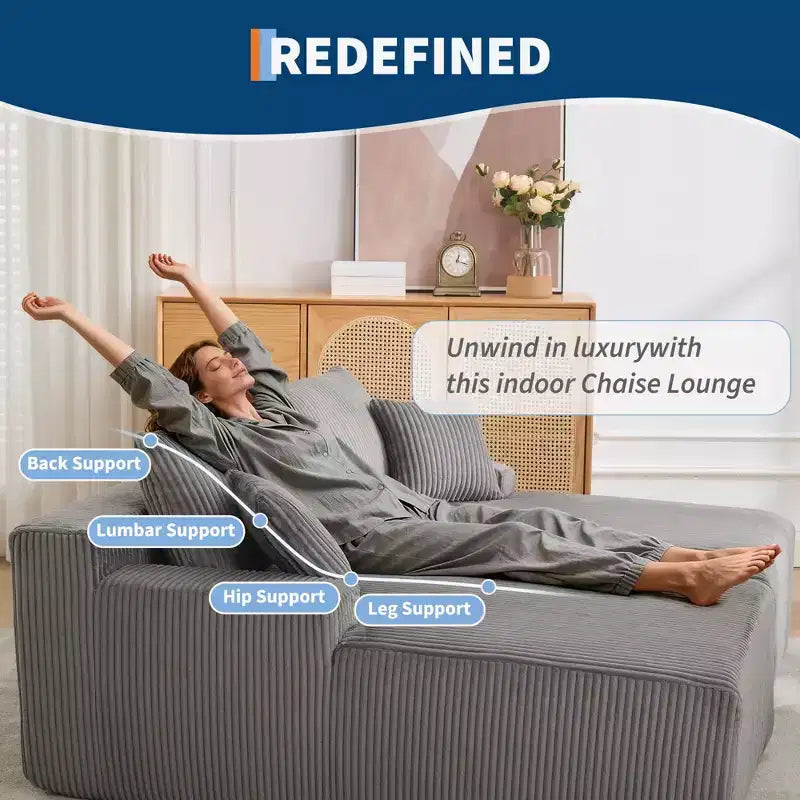 Oversized Corduroy Sleeper Sofa Bed - 79'' Deep Seat, No Assembly, 4 Pillows & Armrests, Comfy Cloud Loveseat for Living Room, Bedroom, Office