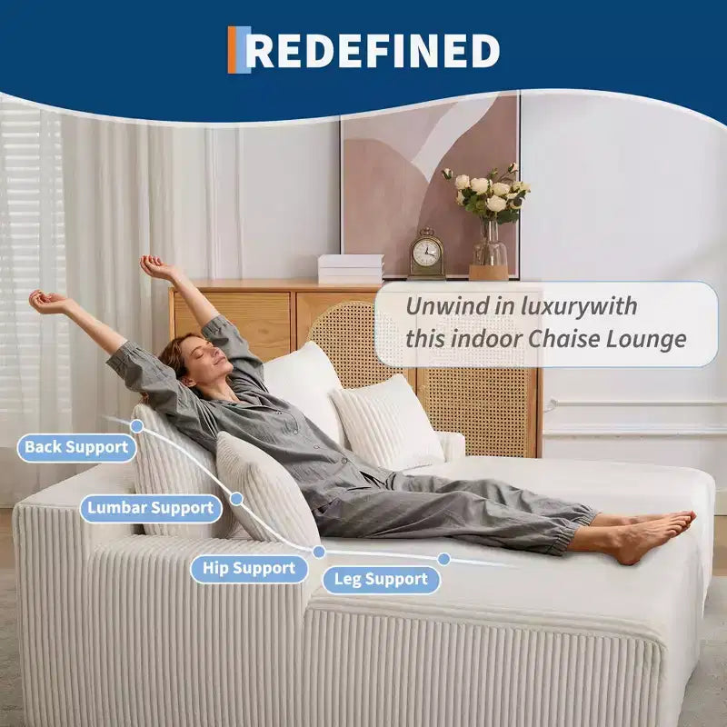 Oversized Corduroy Sleeper Sofa Bed - 79'' Deep Seat, No Assembly, 4 Pillows & Armrests, Comfy Cloud Loveseat for Living Room, Bedroom, Office
