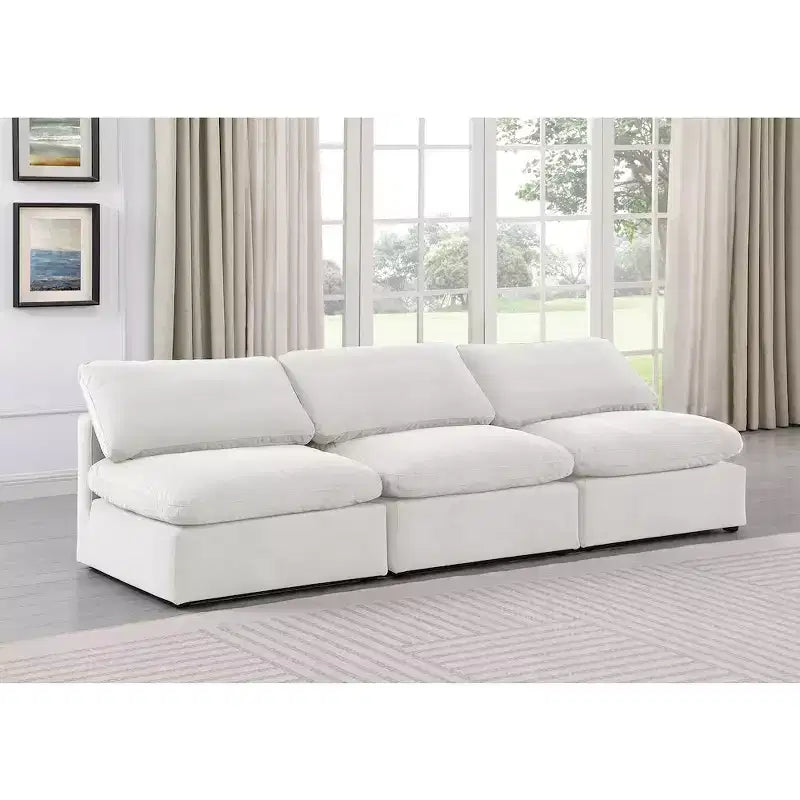 Meridian Furniture Indulge Cream Velvet Modular Sofa