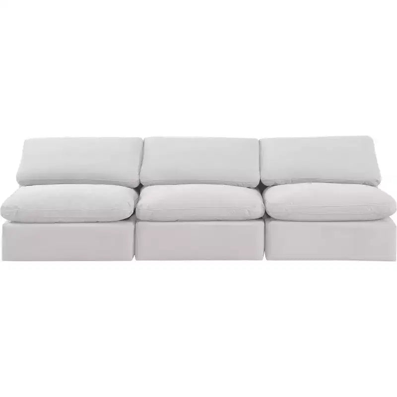 Meridian Furniture Indulge Cream Velvet Modular Sofa