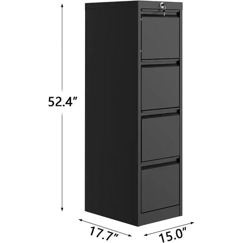 Meuble de classement à 4 tiroirs avec serrure, en métal robuste, rangement vertical pour documents format Lettre/Legal/A4/F4, organisateur de bureau sécurisé pour le télétravail