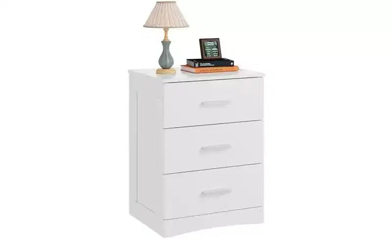Table de Chevet DEXYLLO, Table de Nuit en Bois avec 3 Tiroirs, Table d'Appoint pour Chambre, Salon, Dortoir