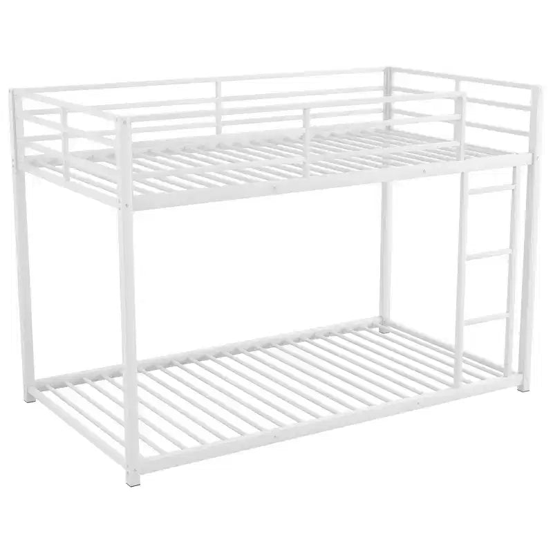 FAMYYT Twin Size Metal Bunk Bed?With Ladder, Safety Guaranteed, Easy Assembly