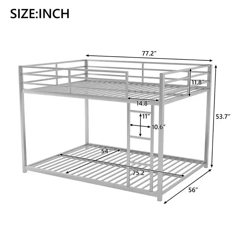 FAMYYT Full Size Metal Bunk Bed?With Ladder, Safety Guaranteed, Easy Assembly