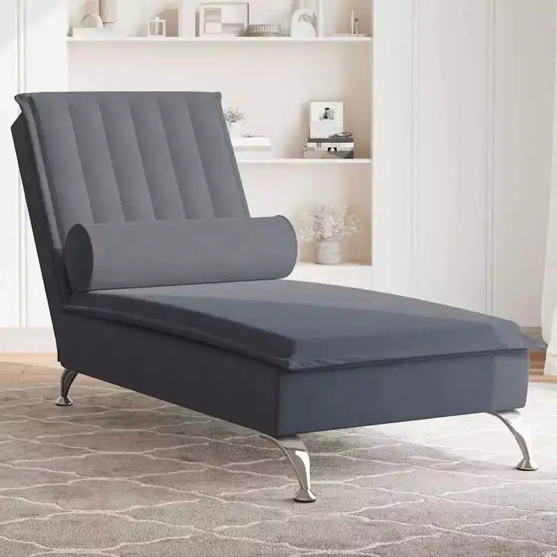 vidaXL Massage Chaise Lounge Dark Grey