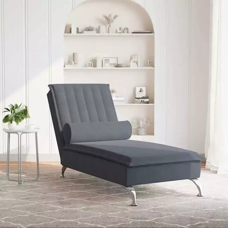 vidaXL Massage Chaise Lounge Dark Grey