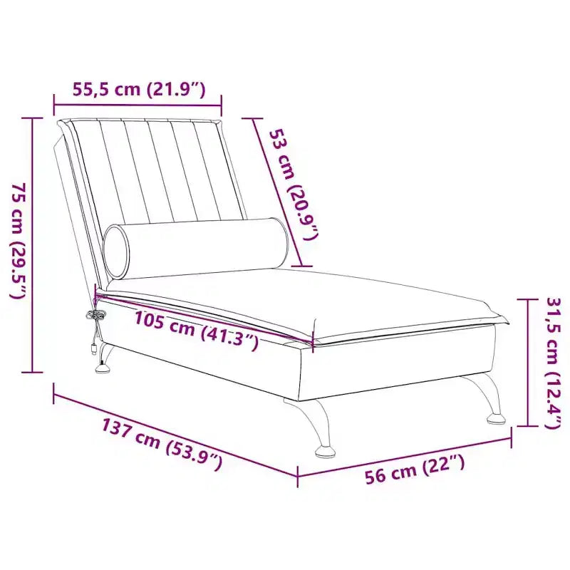 vidaXL Massage Chaise Lounge Dark Grey