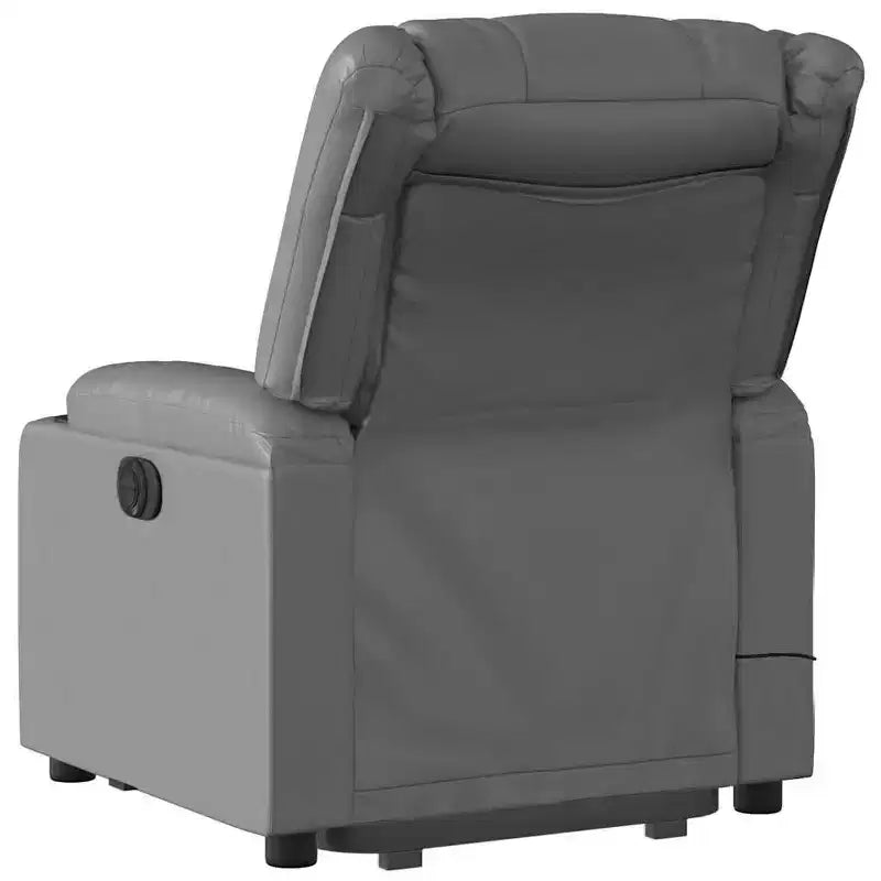 vidaXL Stand up Massage Recliner Chair Cream Faux Leather