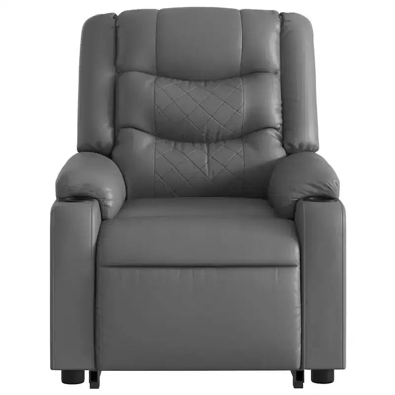 vidaXL Stand up Massage Recliner Chair Cream Faux Leather