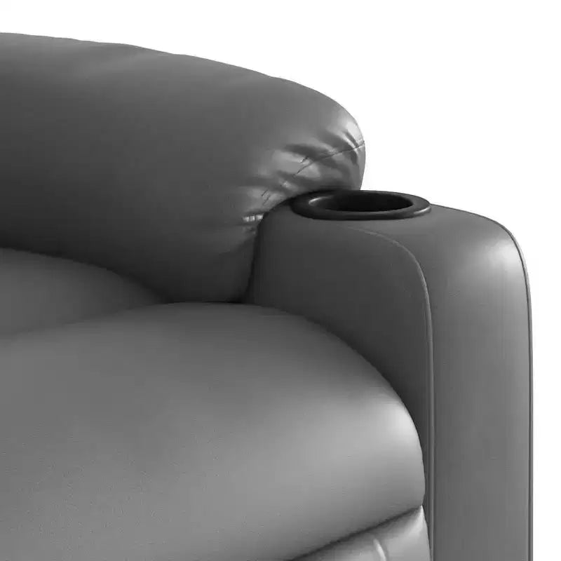 vidaXL Stand up Massage Recliner Chair Cream Faux Leather