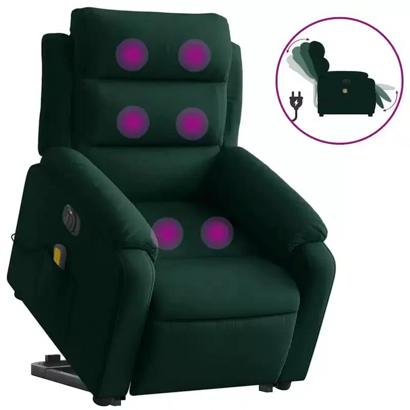 Fauteuil inclinable de massage releveur vidaXL Gris foncé