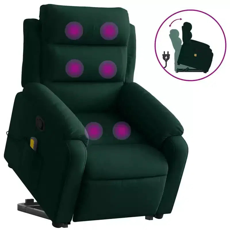 Fauteuil inclinable de massage releveur vidaXL Gris foncé