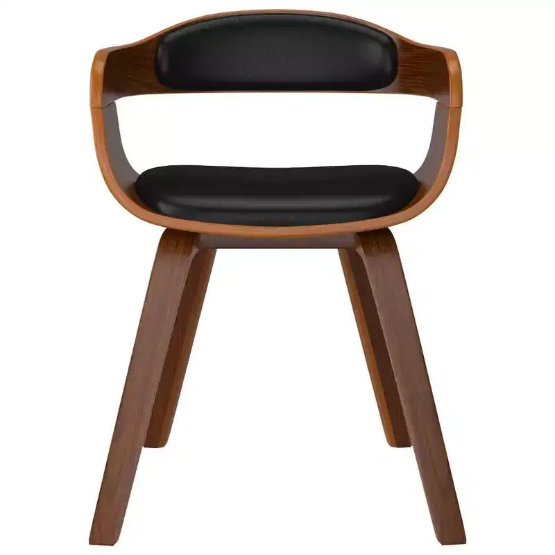 vidaXL Dining Chair Black and natural Faux leather and bentwood Standard