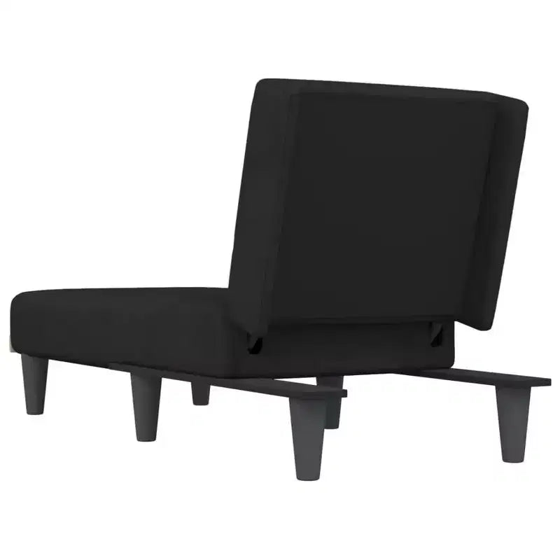 vidaXL Chaise Longue Black Velvet (100% polyester), plywood