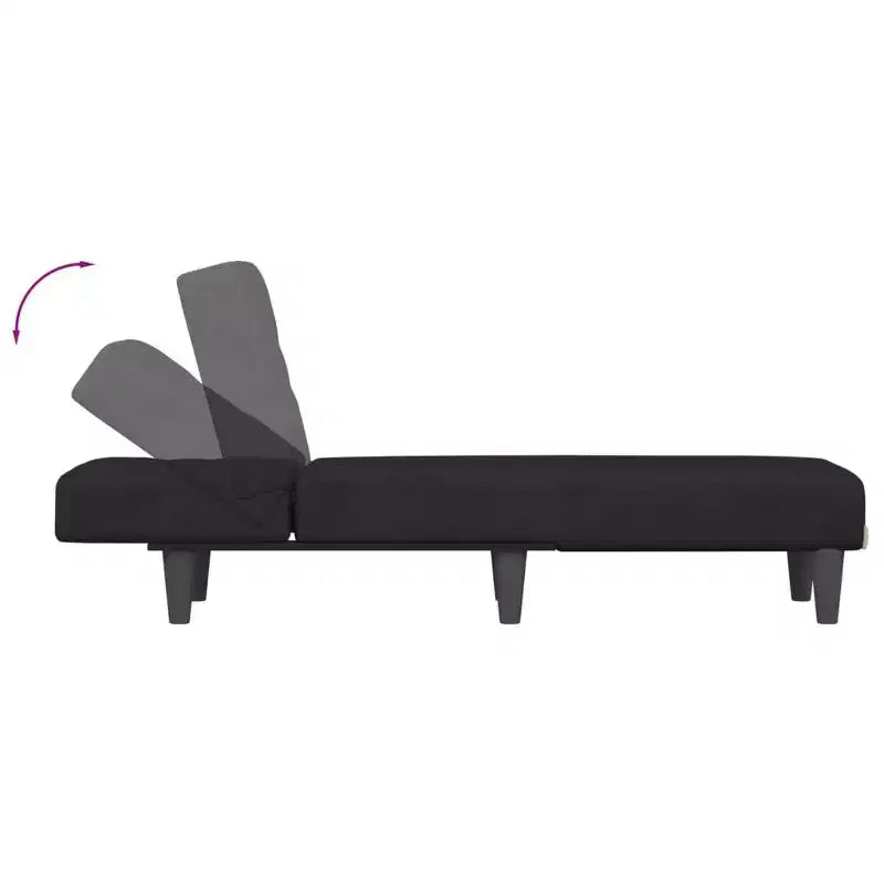 vidaXL Chaise Longue Black Velvet (100% polyester), plywood