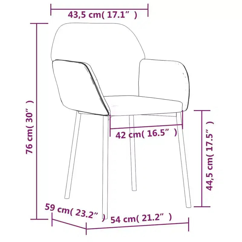 vidaXL Dining Chair Set of 2 Cream and Brown