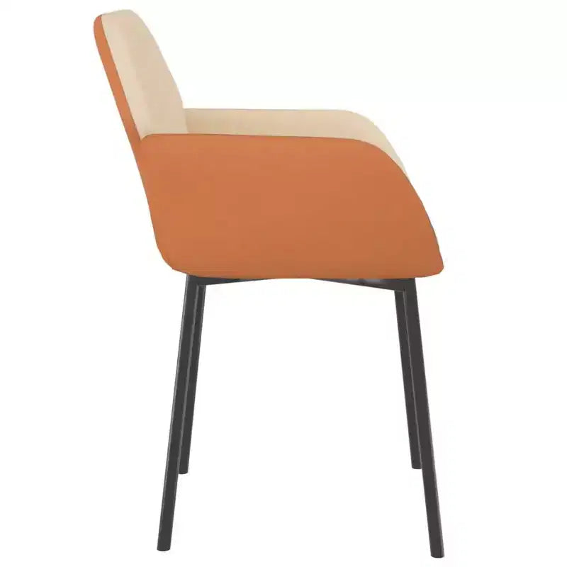 vidaXL Dining Chair Set of 2 Cream and Brown
