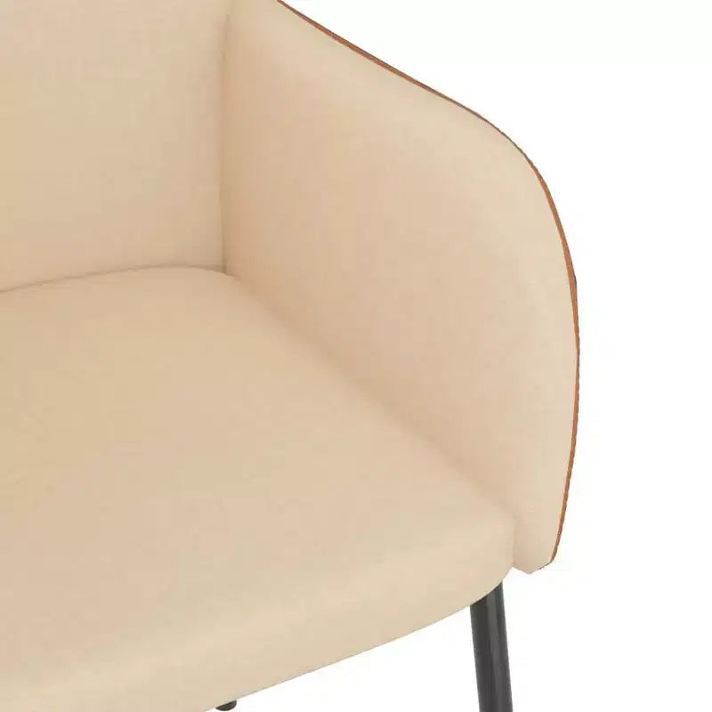 vidaXL Dining Chair Set of 2 Cream and Brown