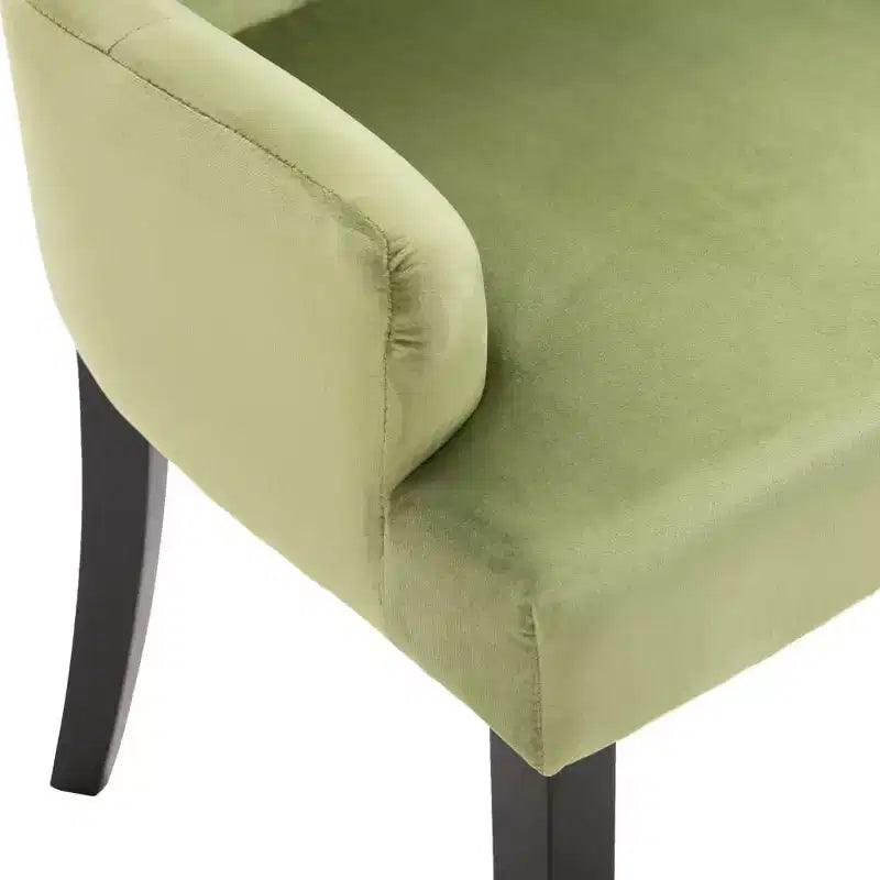 vidaXL Dining Chair Light Green Polyester Velvet, Solid Oak Wood