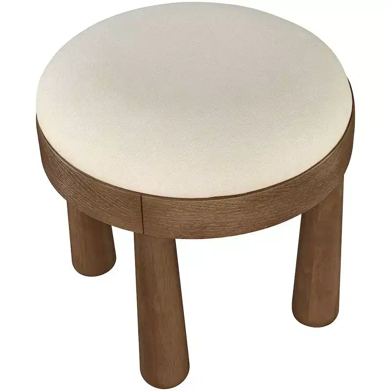 Meridian Furniture Larea Linen Textured Fabric Upholstered Ottoman