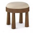 Meridian Furniture Larea Linen Textured Fabric Upholstered Ottoman