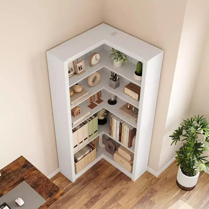 GustoWave 5-Tier Corner Bookshelf, 71.8-In L-Shaped Bookcase With Anti-Tip Kit For Living Room Or Home Office