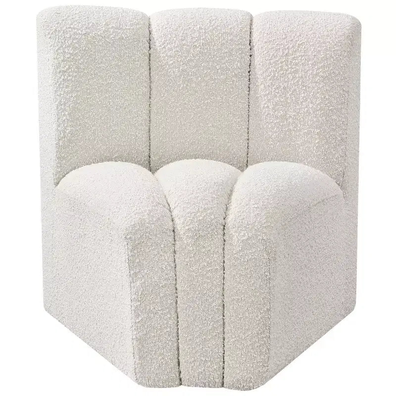 Meridian Furniture Arc Boucle Fabric Curved Corner Chair