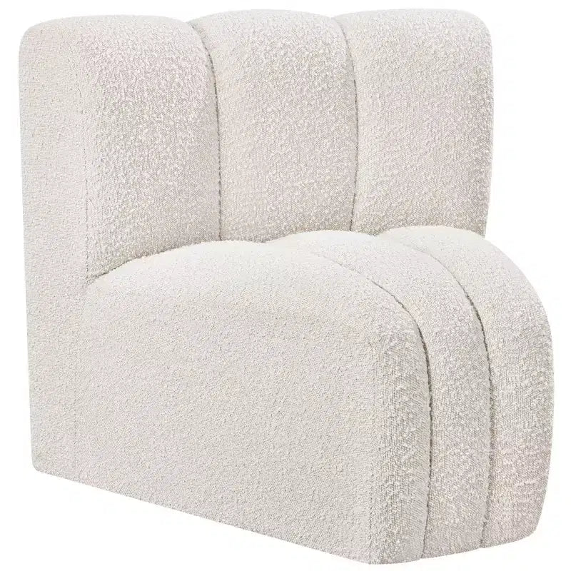 Meridian Furniture Arc Boucle Fabric Curved Corner Chair