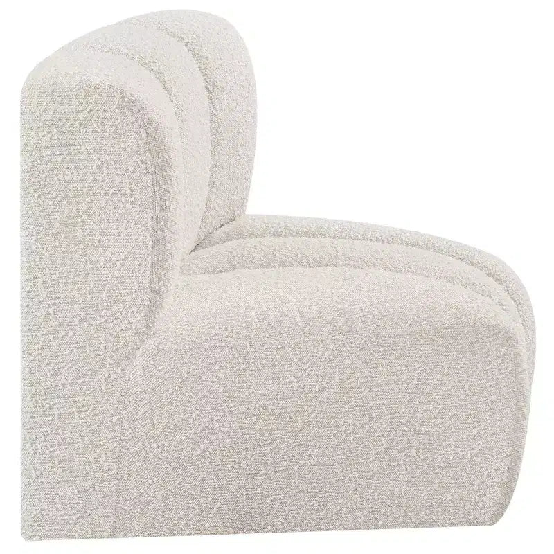 Meridian Furniture Arc Boucle Fabric Curved Corner Chair
