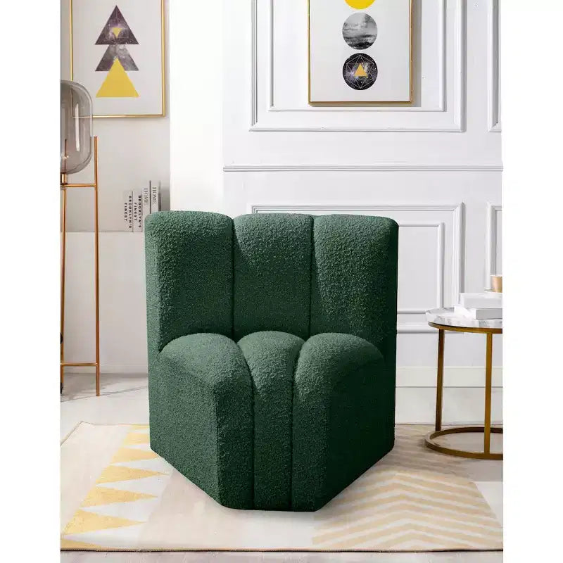 Meridian Furniture Arc Boucle Fabric Curved Corner Chair
