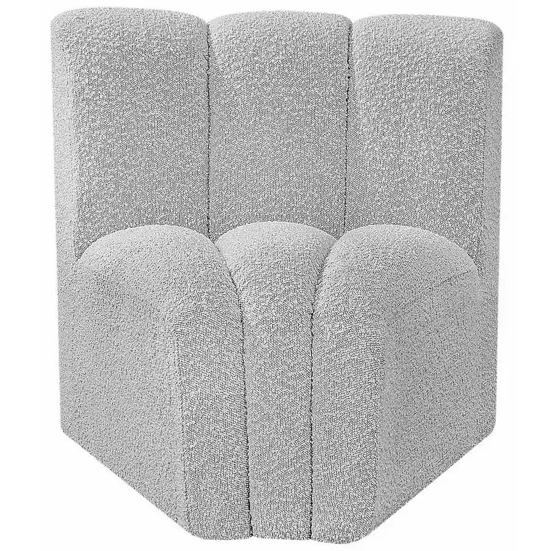 Meridian Furniture Arc Boucle Fabric Curved Corner Chair