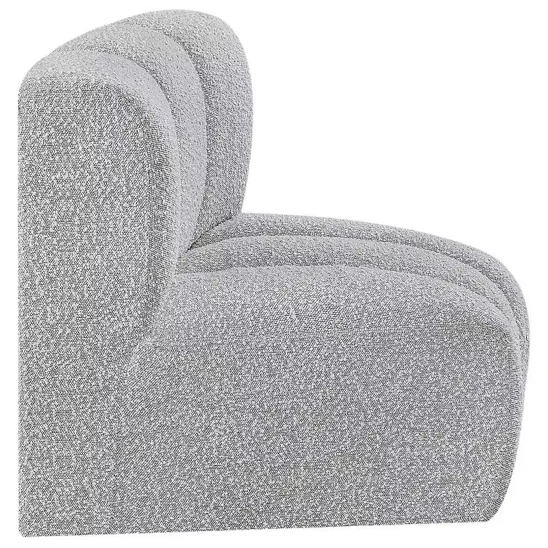 Meridian Furniture Arc Boucle Fabric Curved Corner Chair