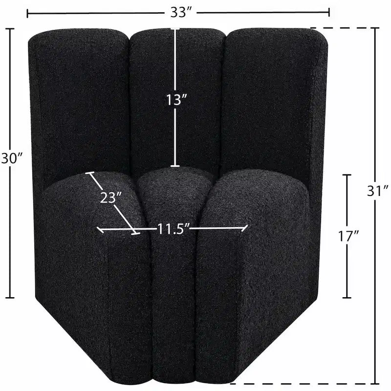 Meridian Furniture Arc Boucle Fabric Curved Corner Chair