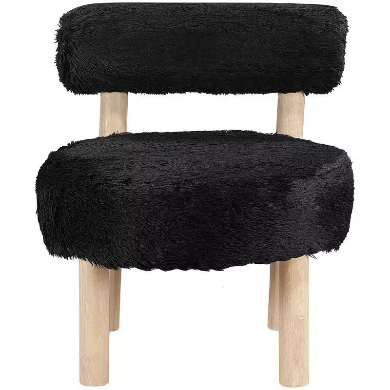 Meridian Furniture Ambre Vegan Shearling Fabric Chair