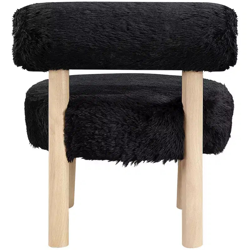 Meridian Furniture Ambre Vegan Shearling Fabric Chair