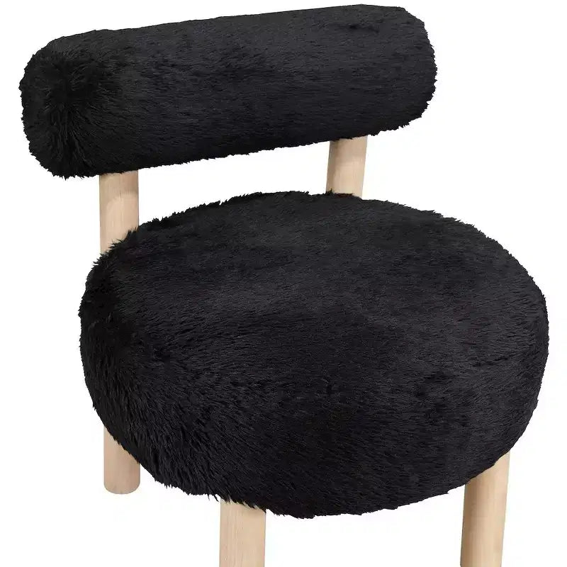 Meridian Furniture Ambre Vegan Shearling Fabric Chair