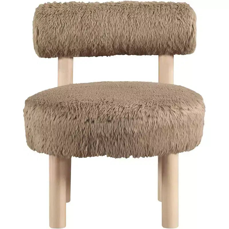 Meridian Furniture Ambre Vegan Shearling Fabric Chair