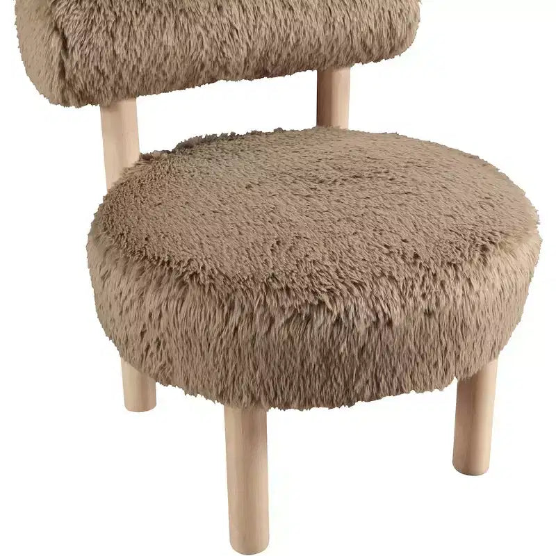 Meridian Furniture Ambre Vegan Shearling Fabric Chair