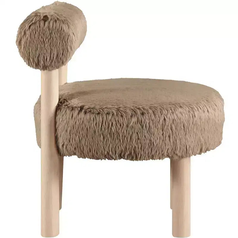 Meridian Furniture Ambre Vegan Shearling Fabric Chair