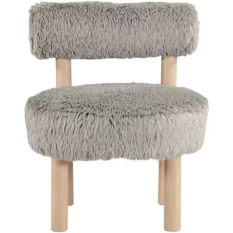 Meridian Furniture Ambre Vegan Shearling Fabric Chair