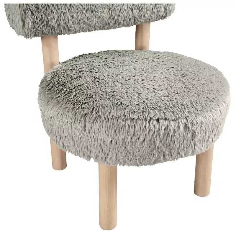 Meridian Furniture Ambre Vegan Shearling Fabric Chair