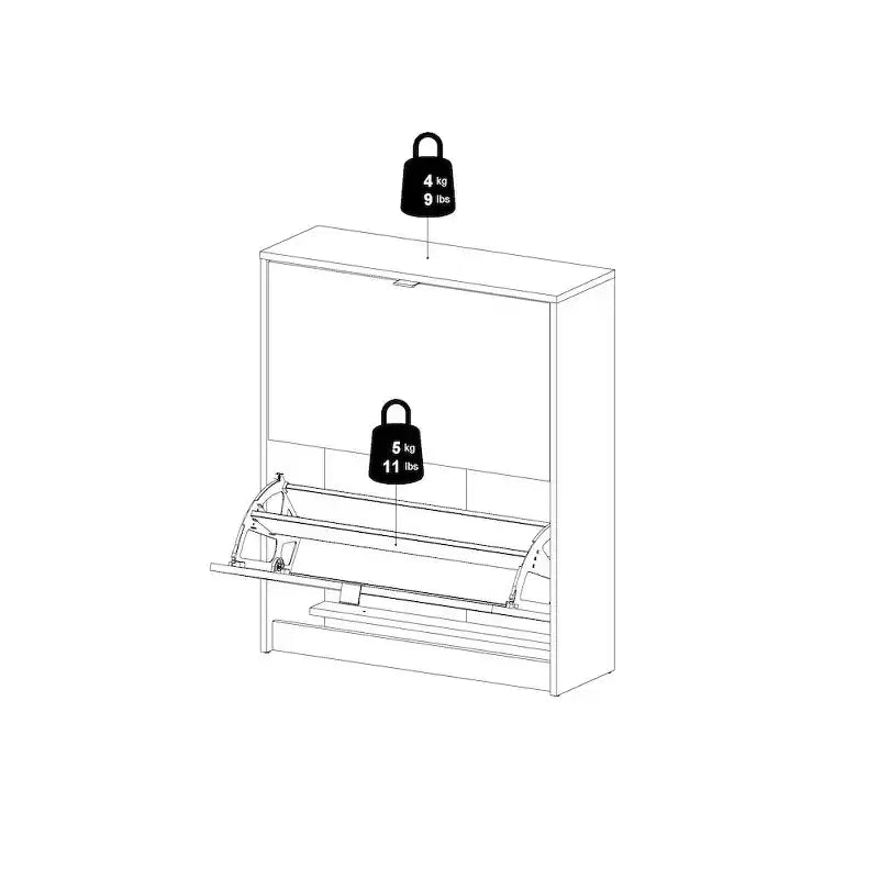 Tvilum, Bright 2 Drawer Shoe Cabinet