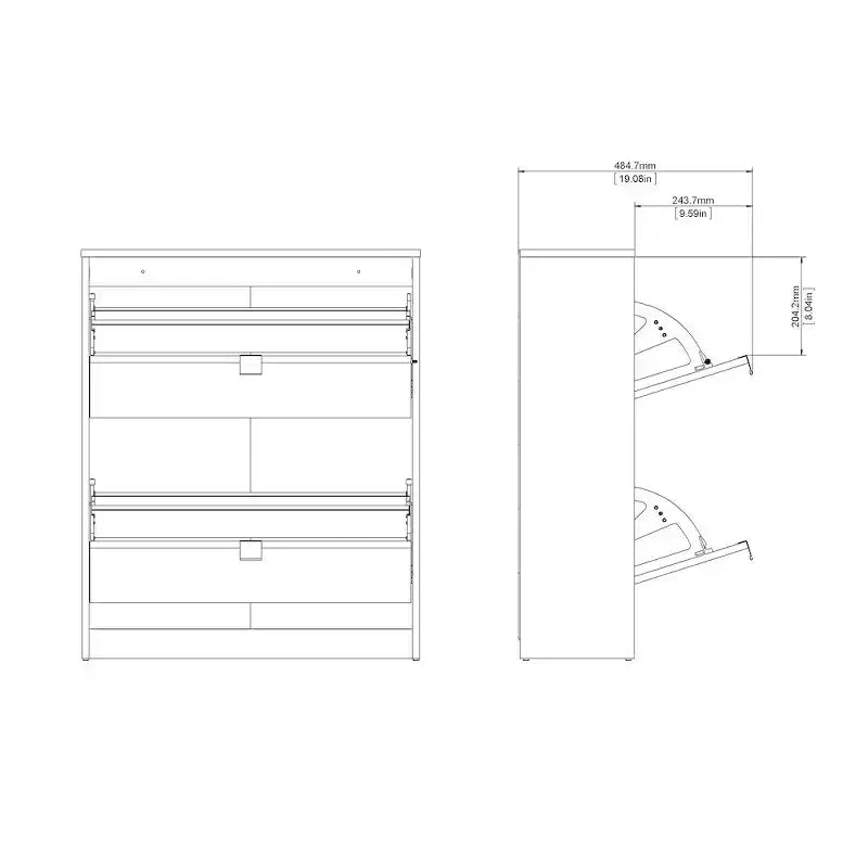 Tvilum, Bright 2 Drawer Shoe Cabinet
