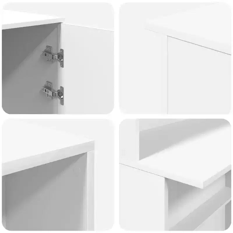 vidaXL Reception Desk White Engineered Wood 78.7 in x 19.7 in x 40.7 in
