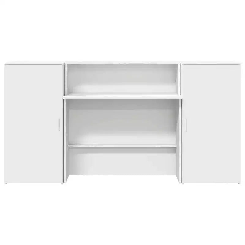 vidaXL Reception Desk White Engineered Wood 78.7 in x 19.7 in x 40.7 in