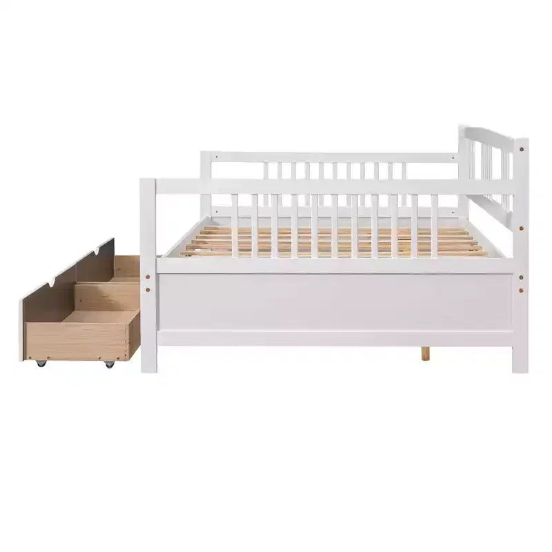 Luxystar Modern Full Size Wood Daybed Bed with 2 Drawers for Living Room and Guest Room,