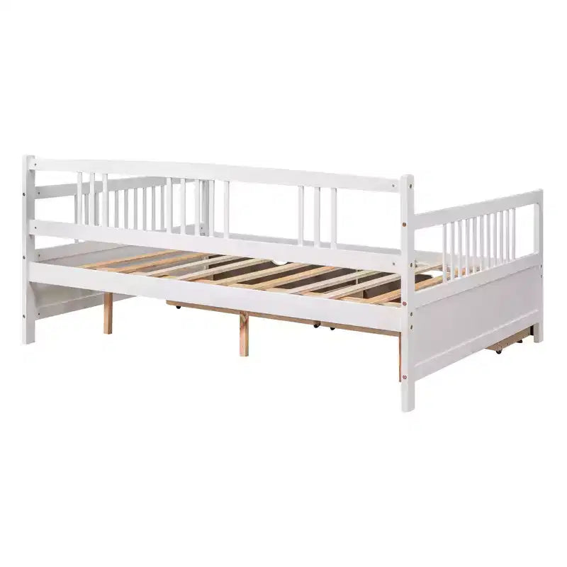 Luxystar Modern Full Size Wood Daybed Bed with 2 Drawers for Living Room and Guest Room,
