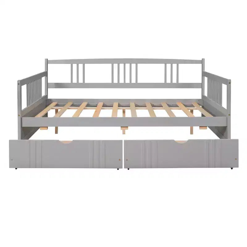 Luxystar Modern Full Size Wood Daybed Bed with 2 Drawers for Living Room and Guest Room,